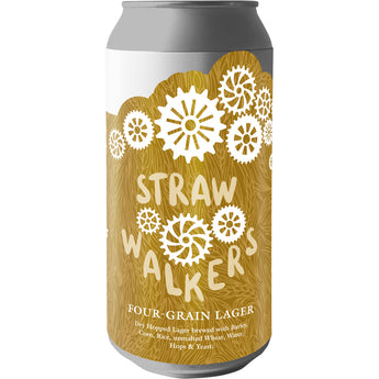 Beer can render of Straw Walkers Four-Grain Lager