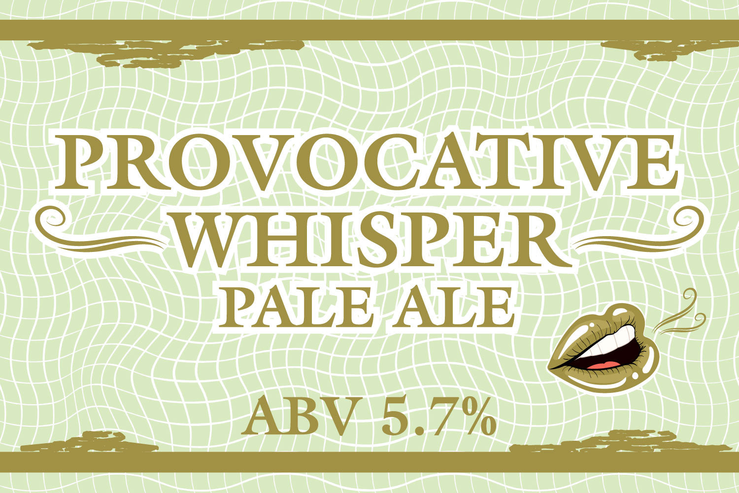 Provocative Whisper beer sign with ABV