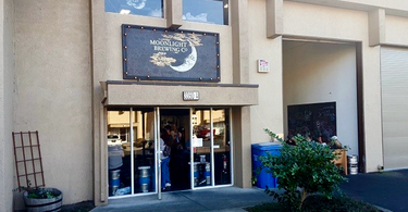 Outdoor signage at the Moonlight Brewing taproom