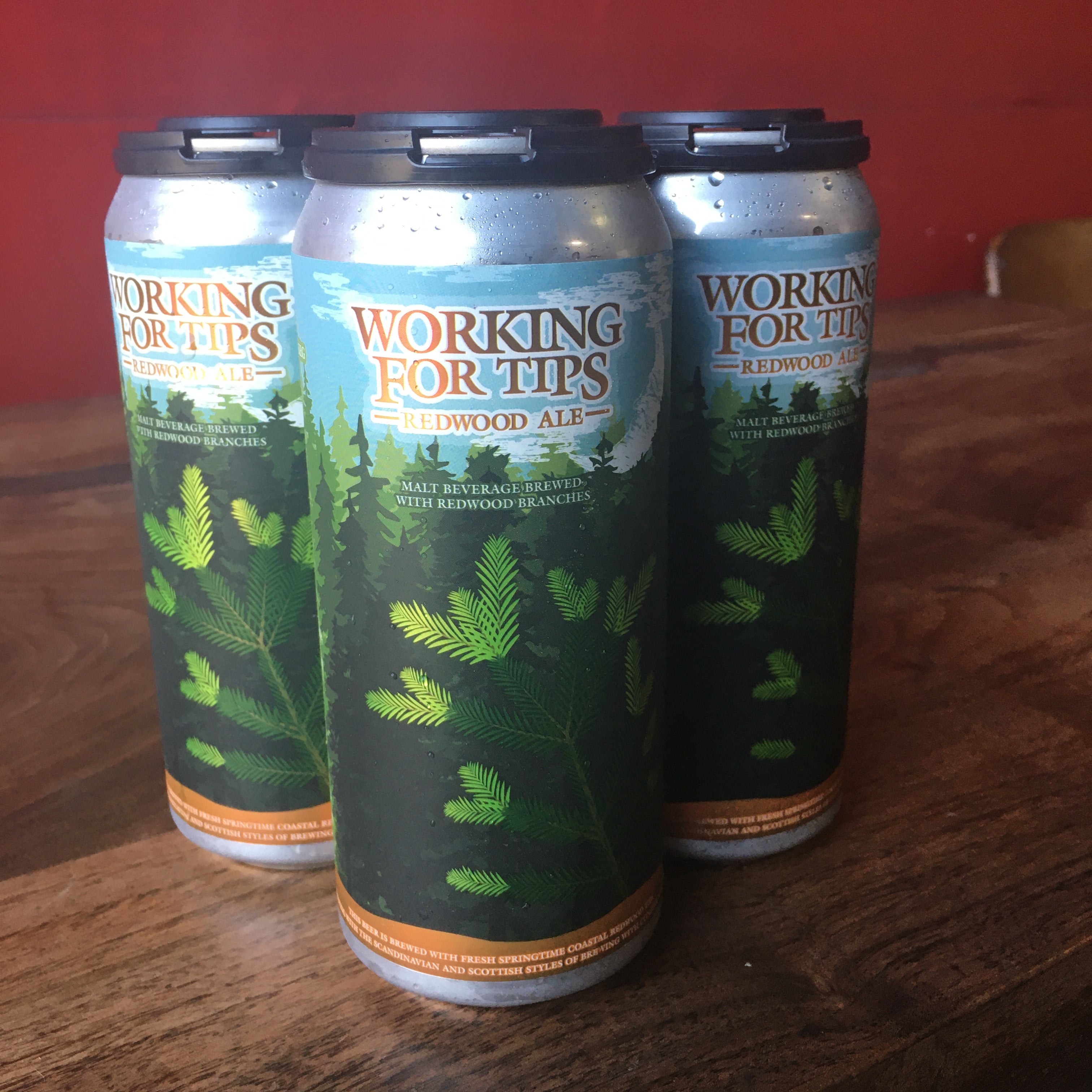4 Pack of Working For Tips Redwood Ale